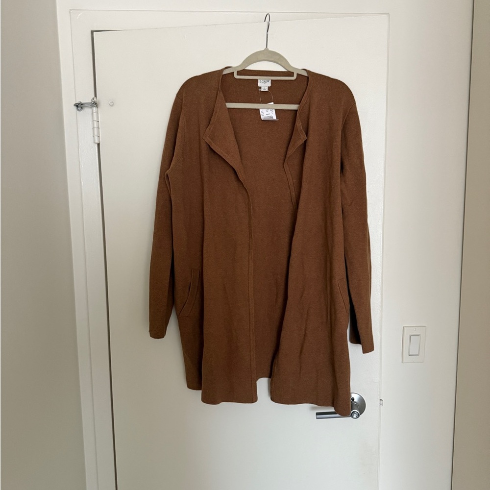 J. Crew Women's Tan Open Front Cardigan